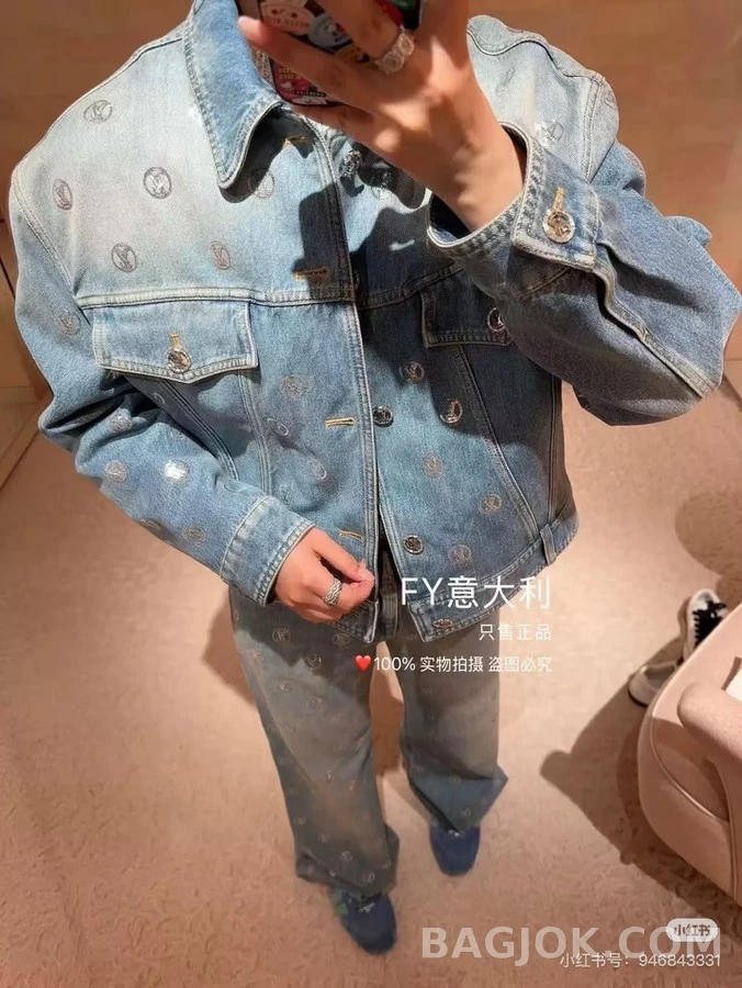 루이비통 루이비통 로고 패턴 데님 자켓 상세 이미지