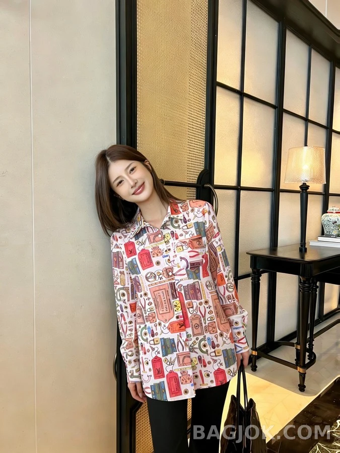 루이비통 루이비통 멀티컬러 아이템 프린트 셔츠 상세 이미지