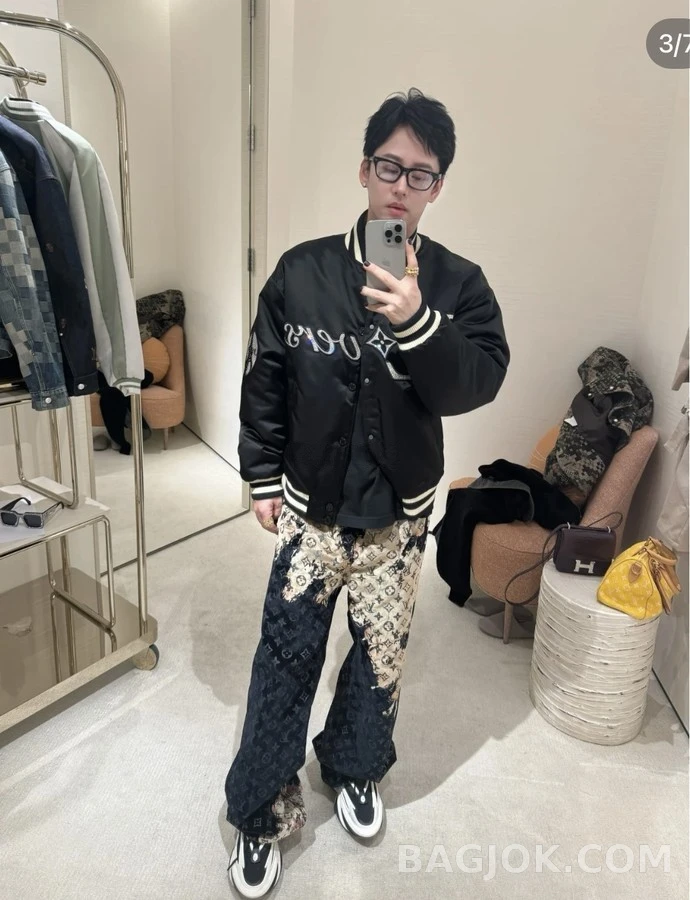 루이비통 루이비통 모노그램 블리치 플록 데님 팬츠 상세 이미지
