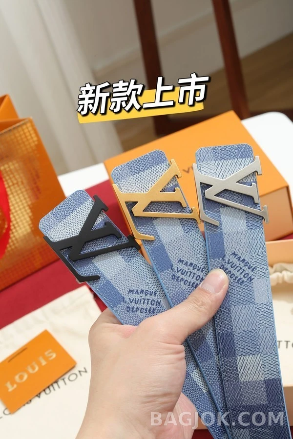 루이비통 루이비통 체크 패턴 벨트 상세 이미지