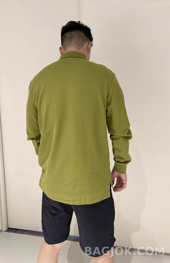 버버리 버버리 기사 로고 긴팔 폴로 티셔츠 상세 이미지