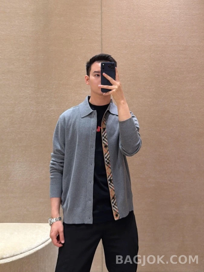 버버리 버버리 체크 패턴 울 가디건 상세 이미지