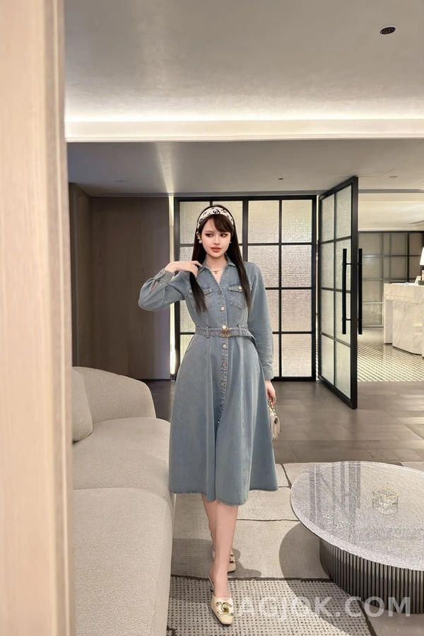 샤넬 샤넬 데님 퀼팅 포켓 벨트 원피스 상세 이미지