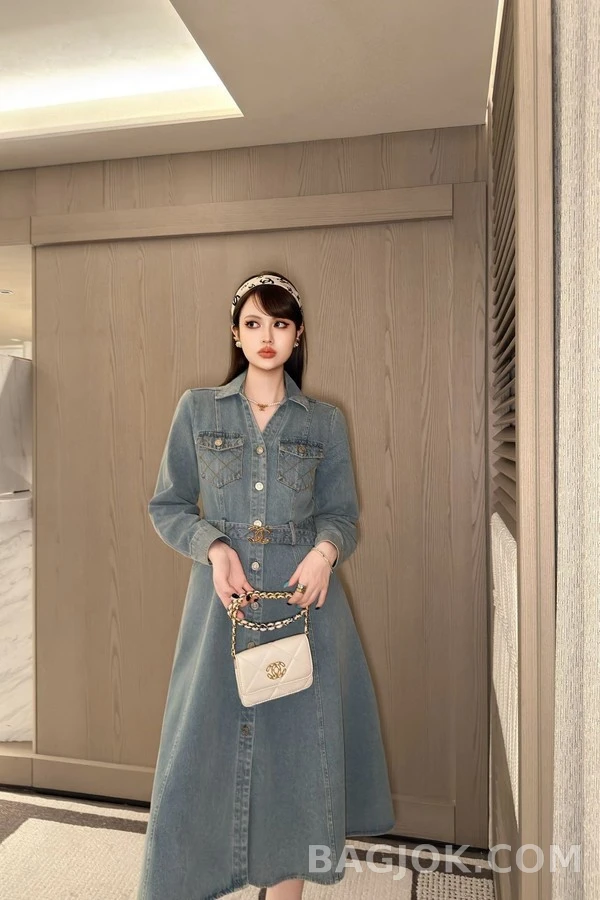 샤넬 샤넬 데님 퀼팅 포켓 벨트 원피스 상세 이미지