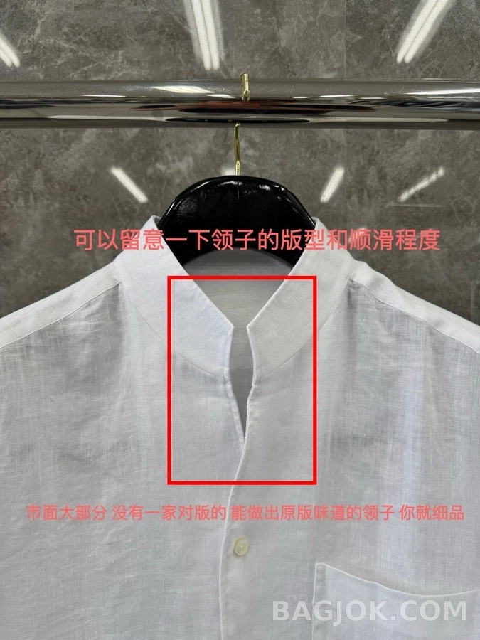 제냐 제냐 린넨 밴드 칼라 셔츠 상세 이미지
