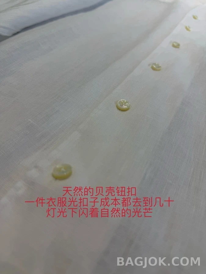 제냐 제냐 린넨 밴드 칼라 셔츠 상세 이미지