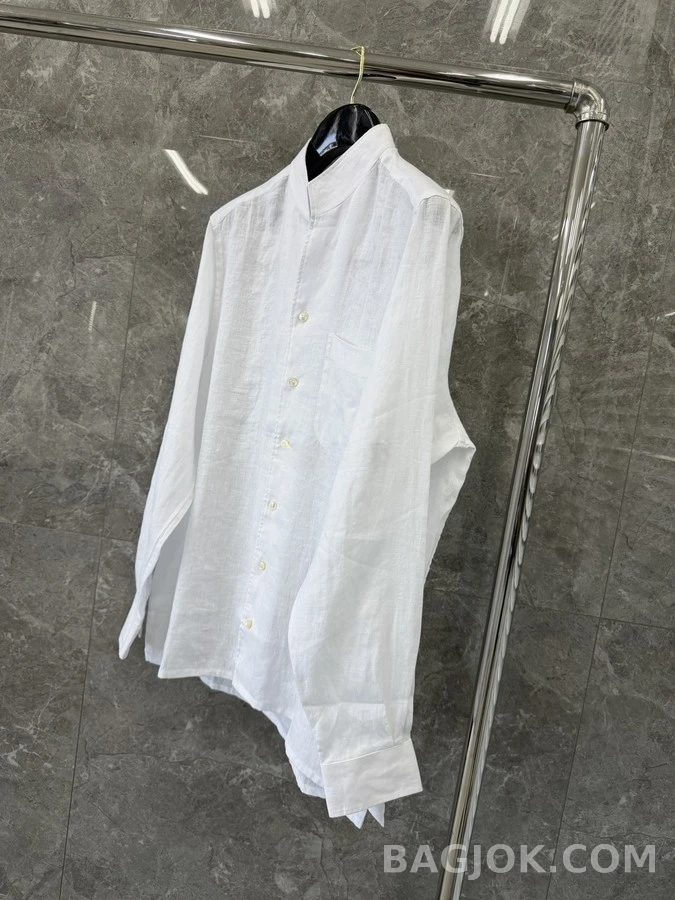 제냐 제냐 린넨 밴드 칼라 셔츠 상세 이미지