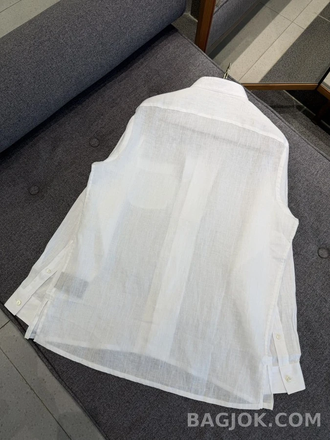 제냐 제냐 린넨 밴드 칼라 셔츠 상세 이미지
