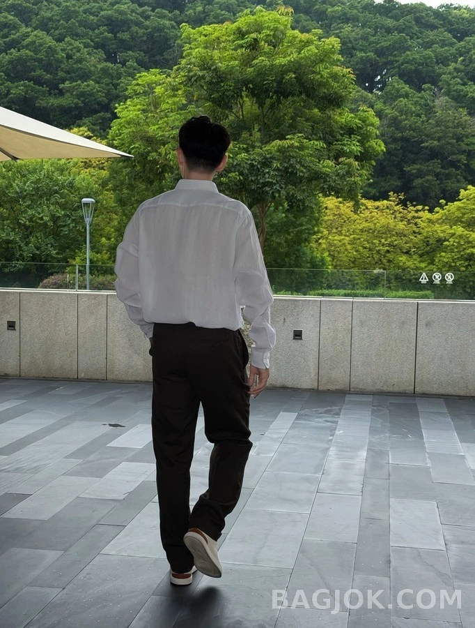 제냐 제냐 린넨 밴드 칼라 셔츠 상세 이미지