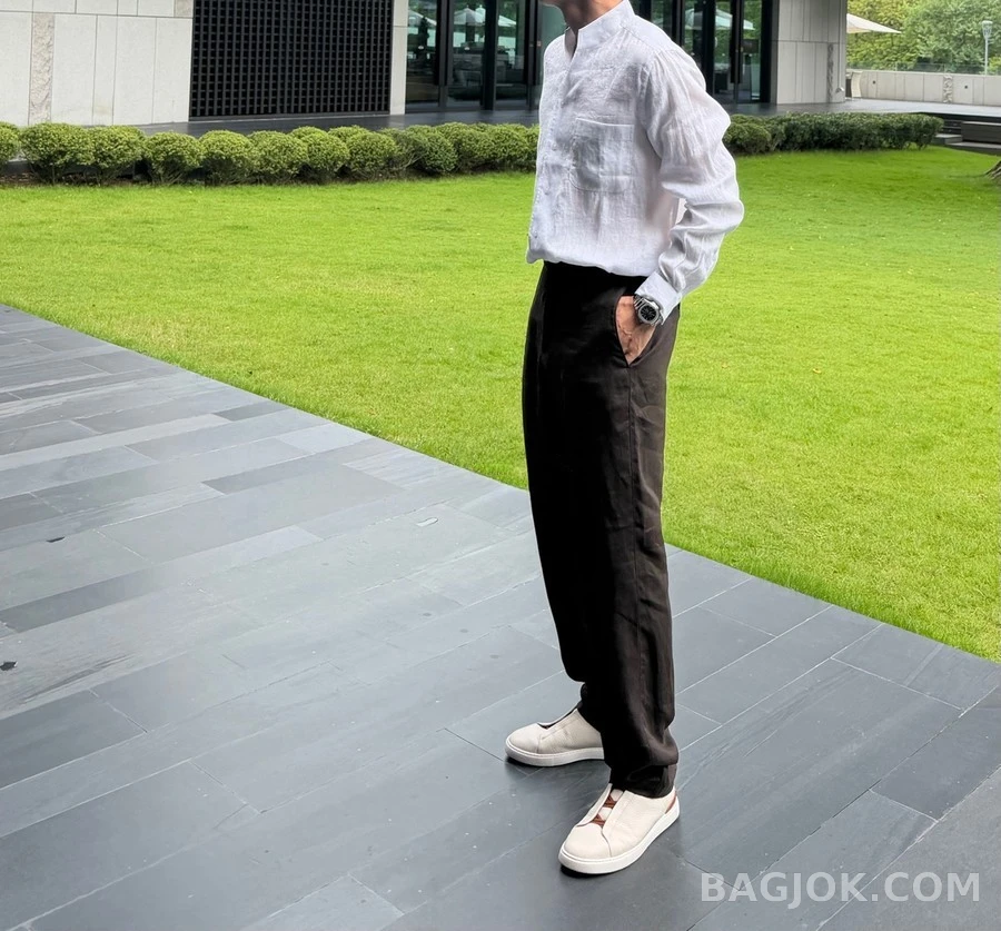 제냐 제냐 린넨 밴드 칼라 셔츠 상세 이미지