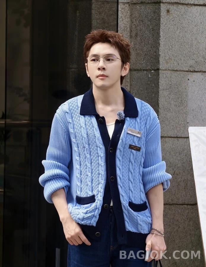 루이비통 루이비통 배색 꽈배기 가디건 상세 이미지