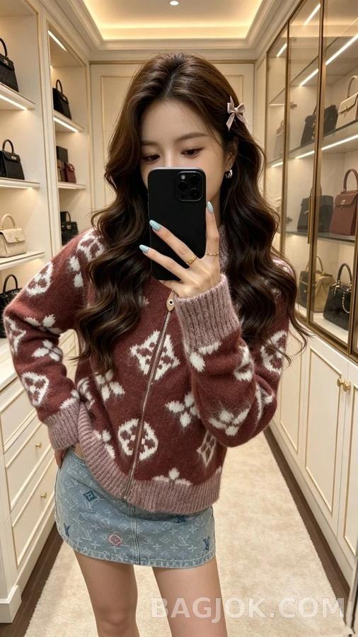 루이비통 루이비통 모노그램 퍼지 집업 니트 상세 이미지