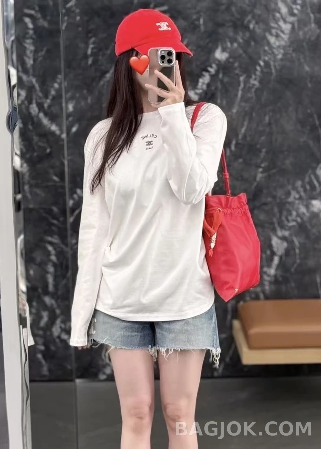 셀린느 셀린느 레터링 자수 긴팔 티셔츠 상세 이미지