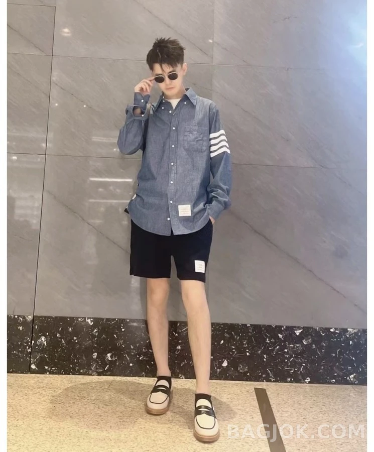 톰브라운 톰브라운 플란넬 4선바 긴팔 셔츠 상세 이미지