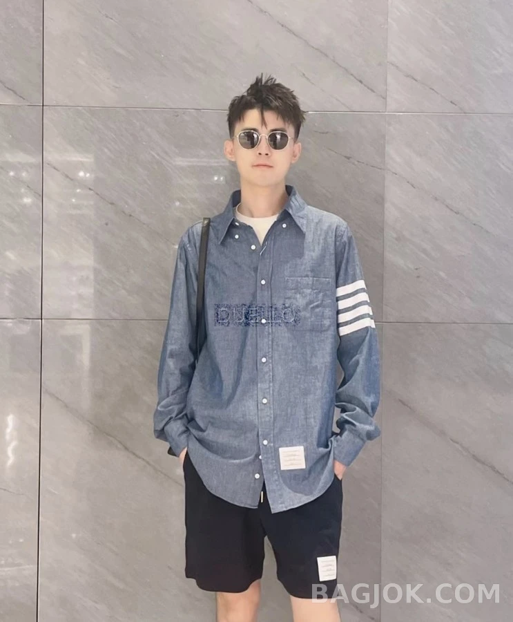 톰브라운 톰브라운 플란넬 4선바 긴팔 셔츠 상세 이미지