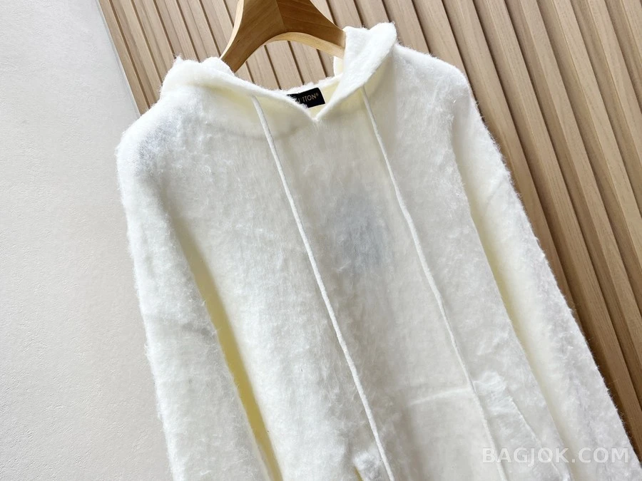 디올 디올 부드러운 울 혼방 후드 상세 이미지