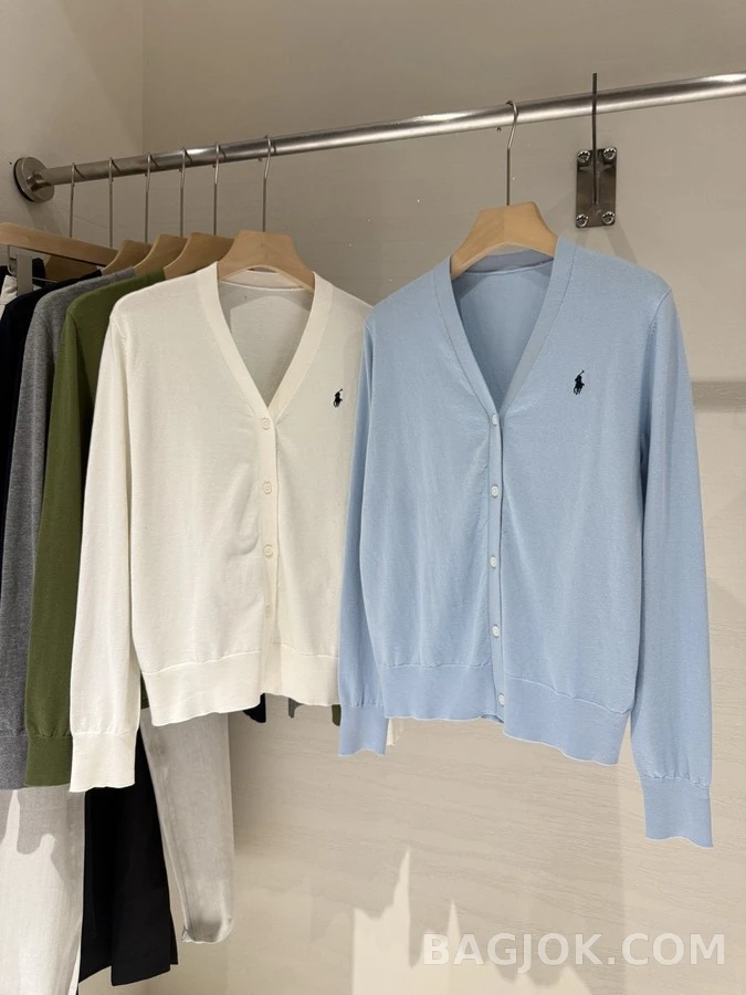 폴로 랄프 로렌 폴로 랄프 로렌 포니 자수 V넥 가디건 상세 이미지