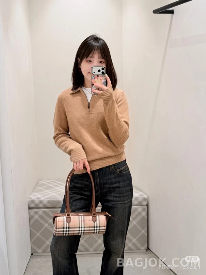 버버리 버버리 폴로 반집업 긴팔 티셔츠 상세 이미지
