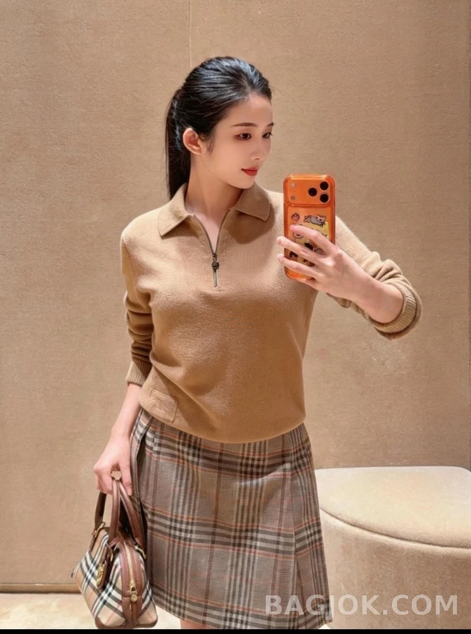 버버리 버버리 폴로 반집업 긴팔 티셔츠 상세 이미지