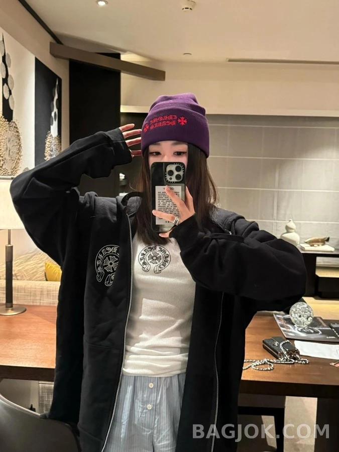 크롬하츠 크롬하츠 말굽 로고 프린트 후드 집업 상세 이미지