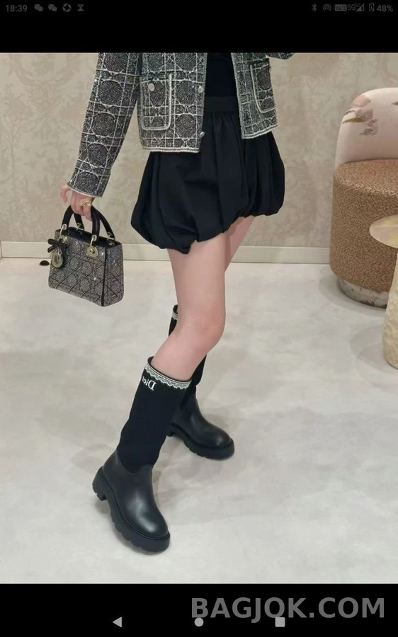 디올 디올 레이스 디테일 하이탑 부츠 상세 이미지