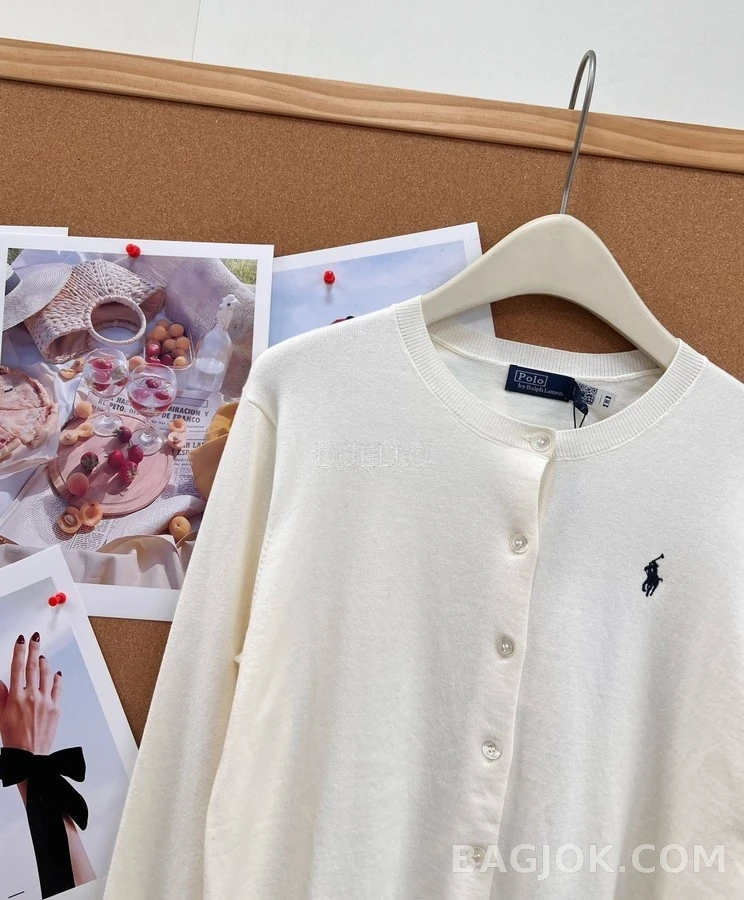 폴로 랄프 로렌 폴로 랄프 로렌 피마 코튼 로고 가디건 상세 이미지