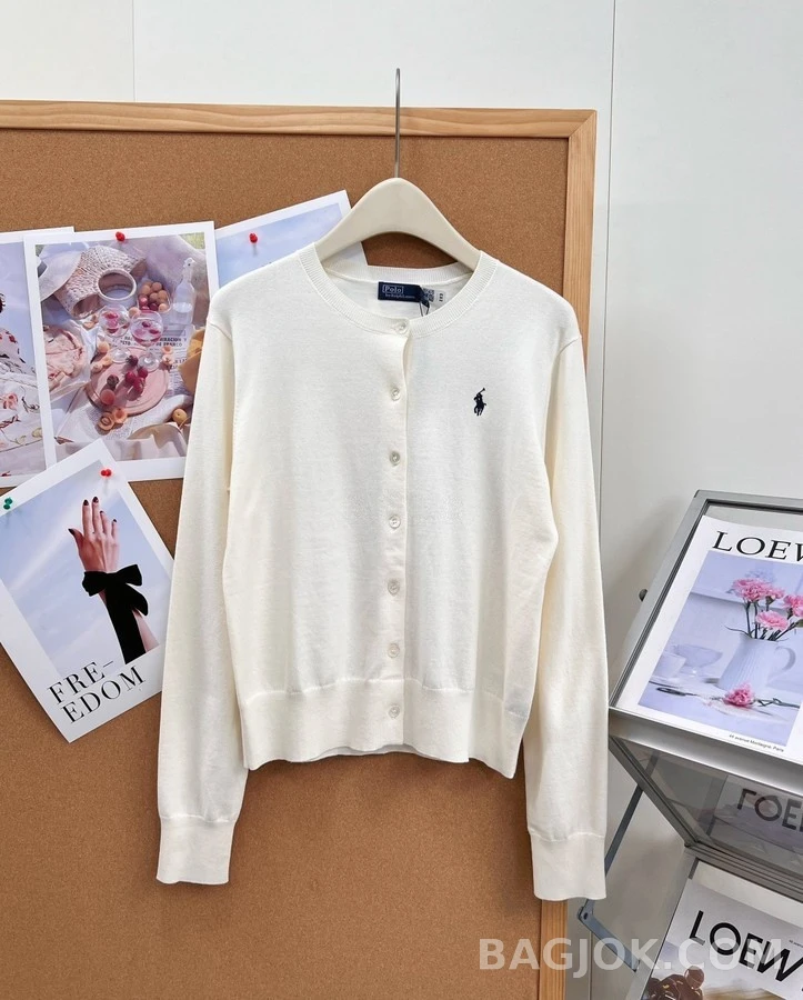 폴로 랄프 로렌 폴로 랄프 로렌 피마 코튼 로고 가디건 상세 이미지