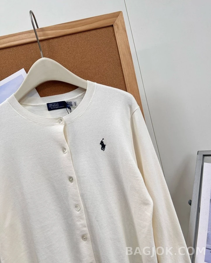 폴로 랄프 로렌 폴로 랄프 로렌 피마 코튼 로고 가디건 상세 이미지