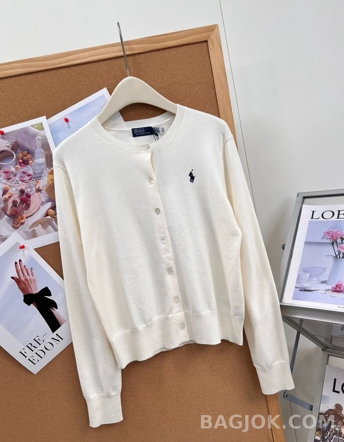 폴로 랄프 로렌 폴로 랄프 로렌 피마 코튼 로고 가디건 상세 이미지