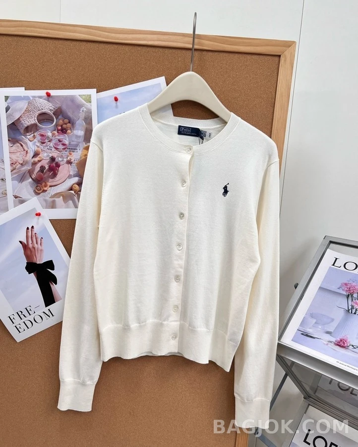 폴로 랄프 로렌 폴로 랄프 로렌 피마 코튼 로고 가디건 상세 이미지