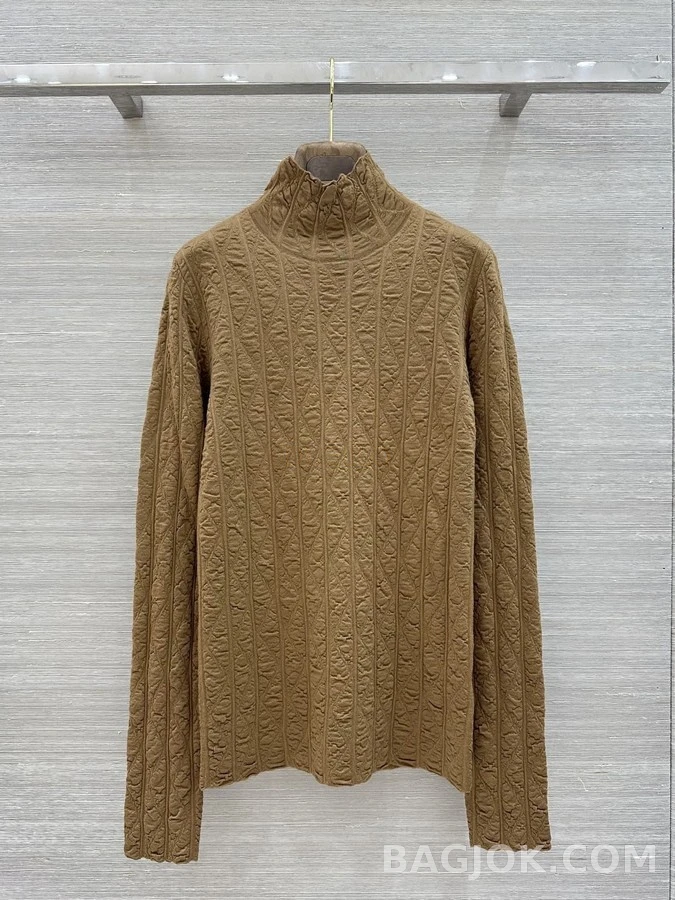 로로피아나 로로피아나 다이아몬드 텍스처 터틀넥 긴팔 티셔츠 상세 이미지