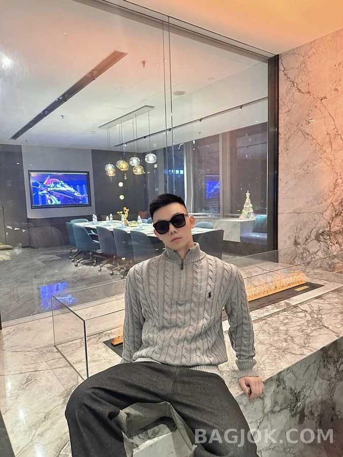 폴로 랄프 로렌 폴로 랄프 로렌 꽈배기 쿼터집 니트 상세 이미지
