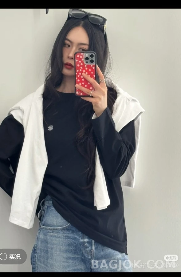 셀린느 셀린느 트리옹프 리브드 긴팔 티셔츠 상세 이미지