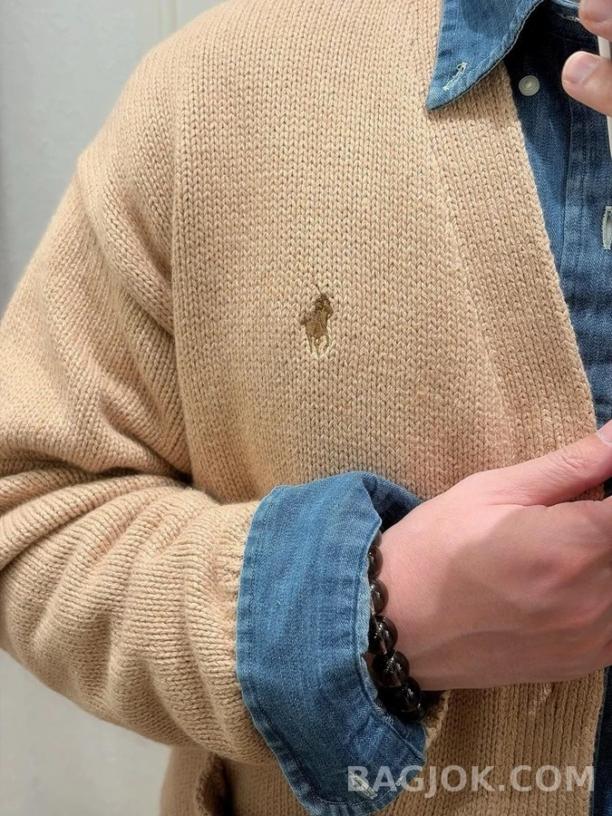 폴로 랄프 로렌 폴로 랄프 로렌 로고 자수 코튼 가디건 상세 이미지