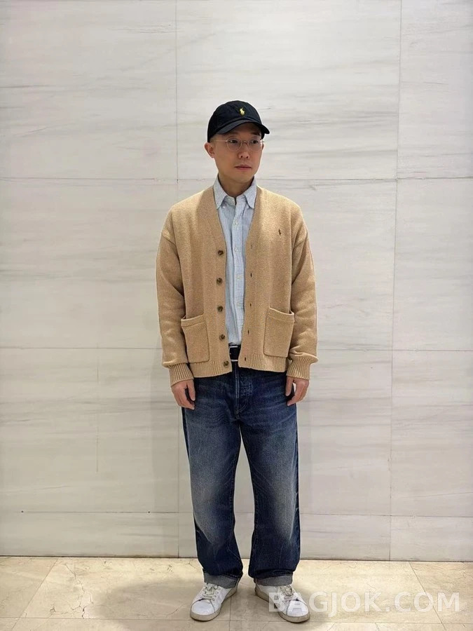 폴로 랄프 로렌 폴로 랄프 로렌 로고 자수 코튼 가디건 상세 이미지