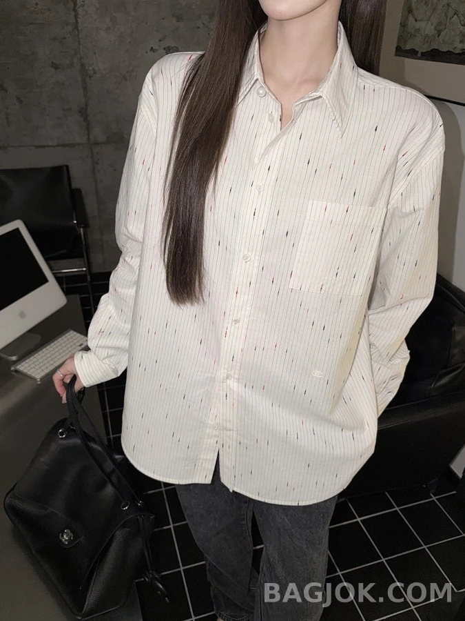 샤넬 샤넬 별점 자수 스트라이프 셔츠 상세 이미지