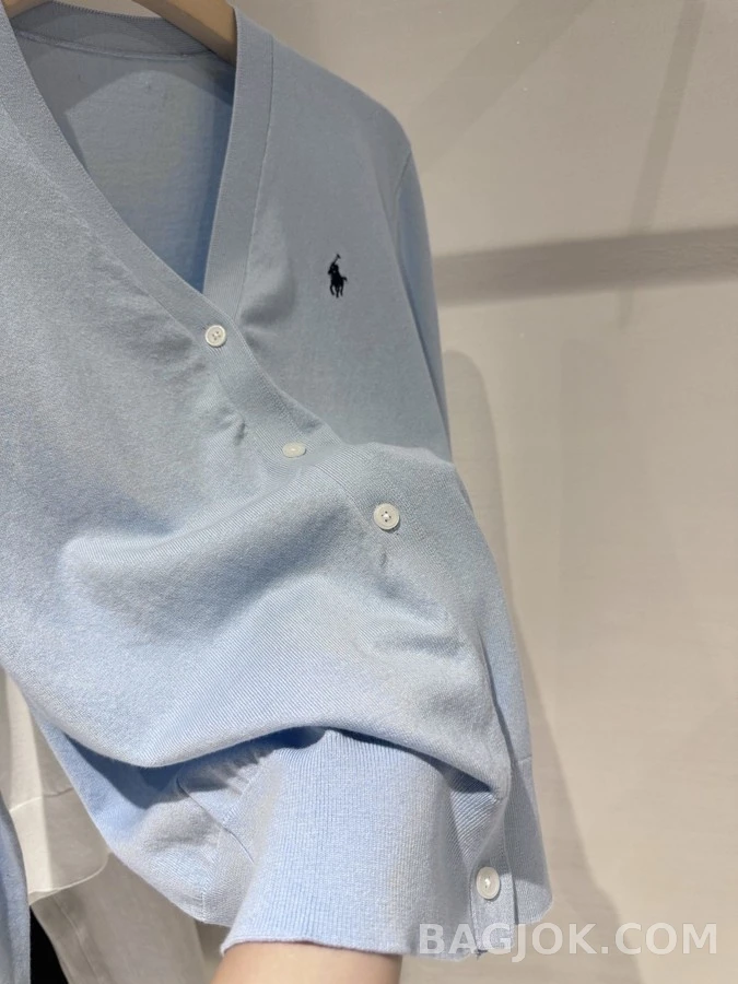 폴로 랄프 로렌 폴로 랄프 로렌 폴로 로고 V넥 가디건 상세 이미지