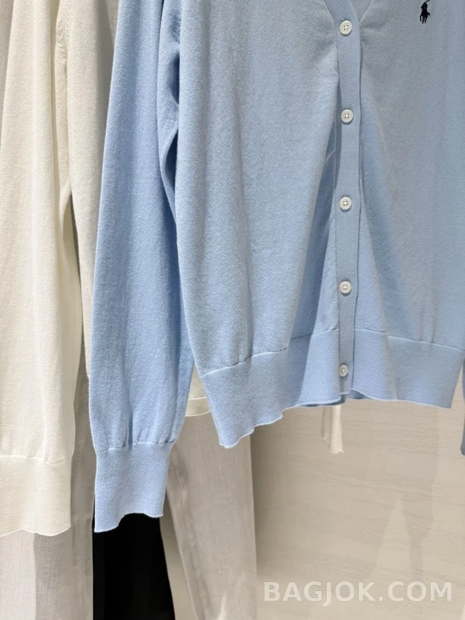 폴로 랄프 로렌 폴로 랄프 로렌 폴로 로고 V넥 가디건 상세 이미지