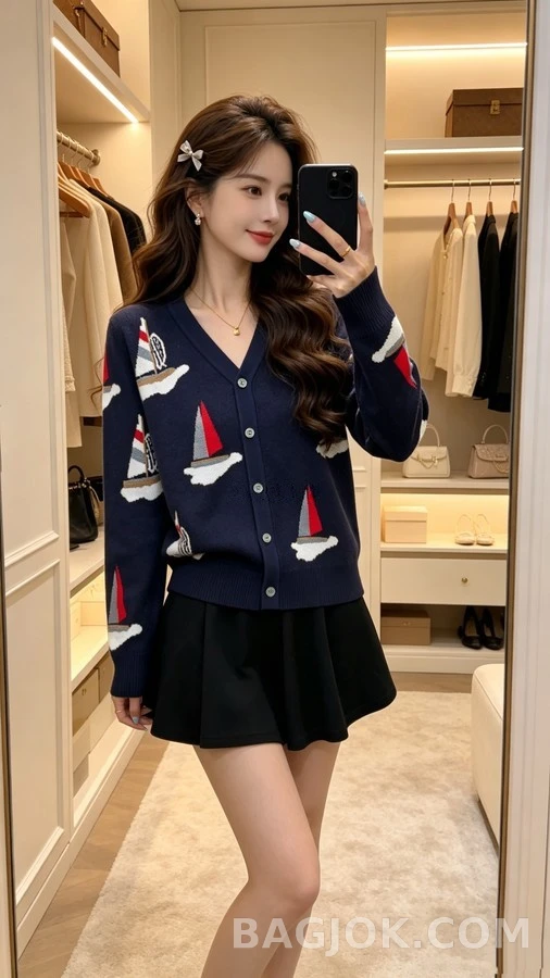 톰브라운 톰브라운 돛단배 자카드 가디건 상세 이미지