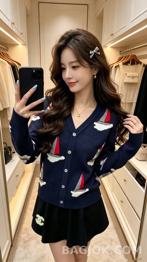 톰브라운 톰브라운 돛단배 자카드 가디건 상세 이미지