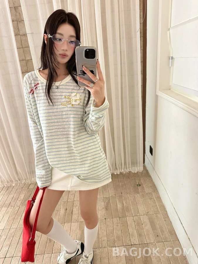 셀린느 셀린느 스트라이프 16호 닻 자수 긴팔 티셔츠 상세 이미지