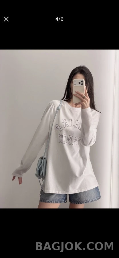 셀린느 셀린느 레터링 프린트 긴팔 티셔츠 상세 이미지