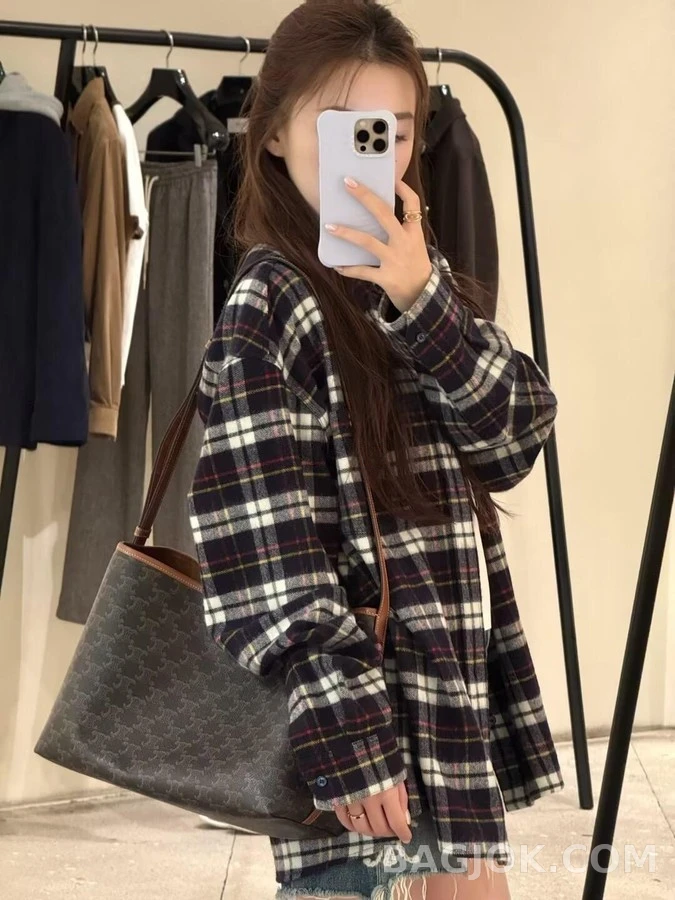 셀린느 셀린느 트리옹프 체크 셔츠 상세 이미지