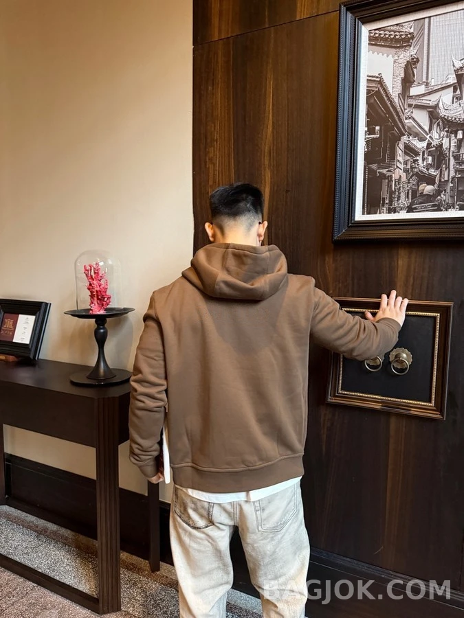 에르메스 에르메스 가죽 패치 자수 집업 후드 상세 이미지