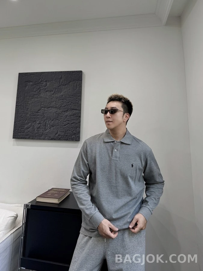 폴로 랄프 로렌 폴로 랄프 로렌 자수 긴팔 폴로 티셔츠 상세 이미지