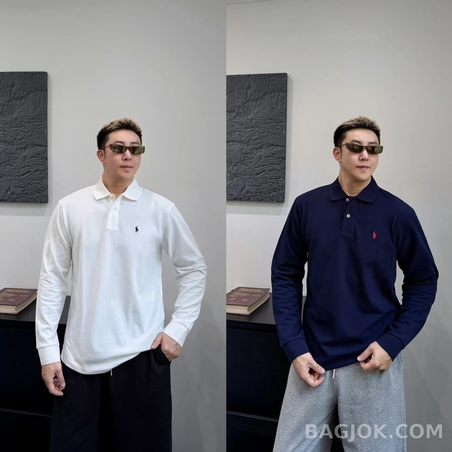 폴로 랄프 로렌 폴로 랄프 로렌 자수 긴팔 폴로 티셔츠 상세 이미지