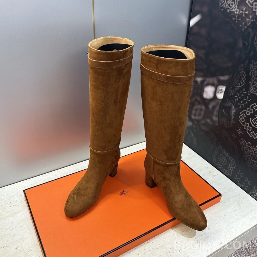에르메스 에르메스 Kelly 버클 스웨이드 롱부츠 상세 이미지