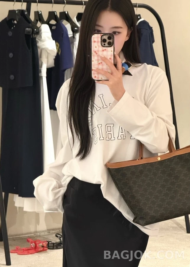 셀린느 셀린느 레터링 긴팔 티셔츠 상세 이미지