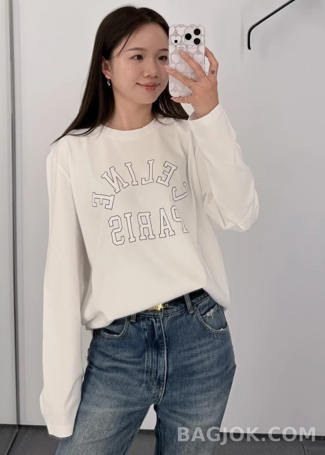 셀린느 셀린느 레터링 긴팔 티셔츠 상세 이미지