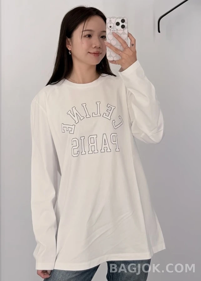 셀린느 셀린느 레터링 긴팔 티셔츠 상세 이미지